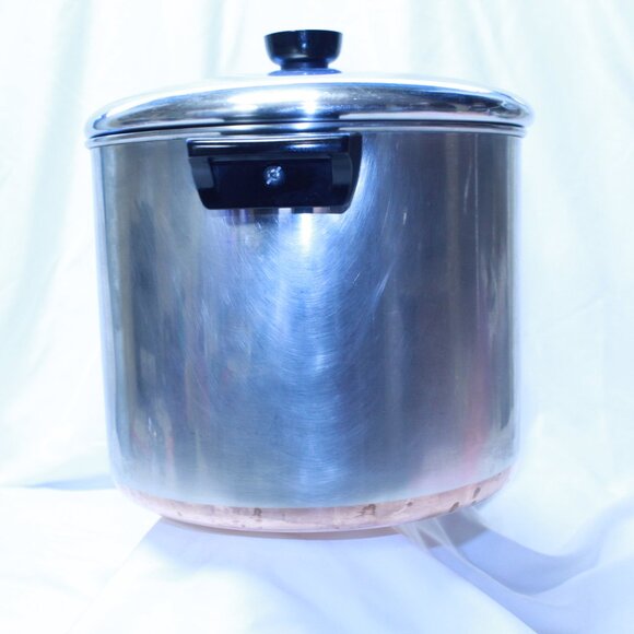 Revere Ware 1801 Vintage Copper Bottom 8 QT Stock Pot W Lid - Clinton, ILL - Picture 2 of 11